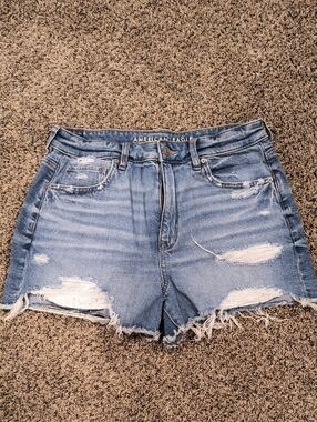 American Eagle Outfitters Light Blue Distressed Jean Shorts